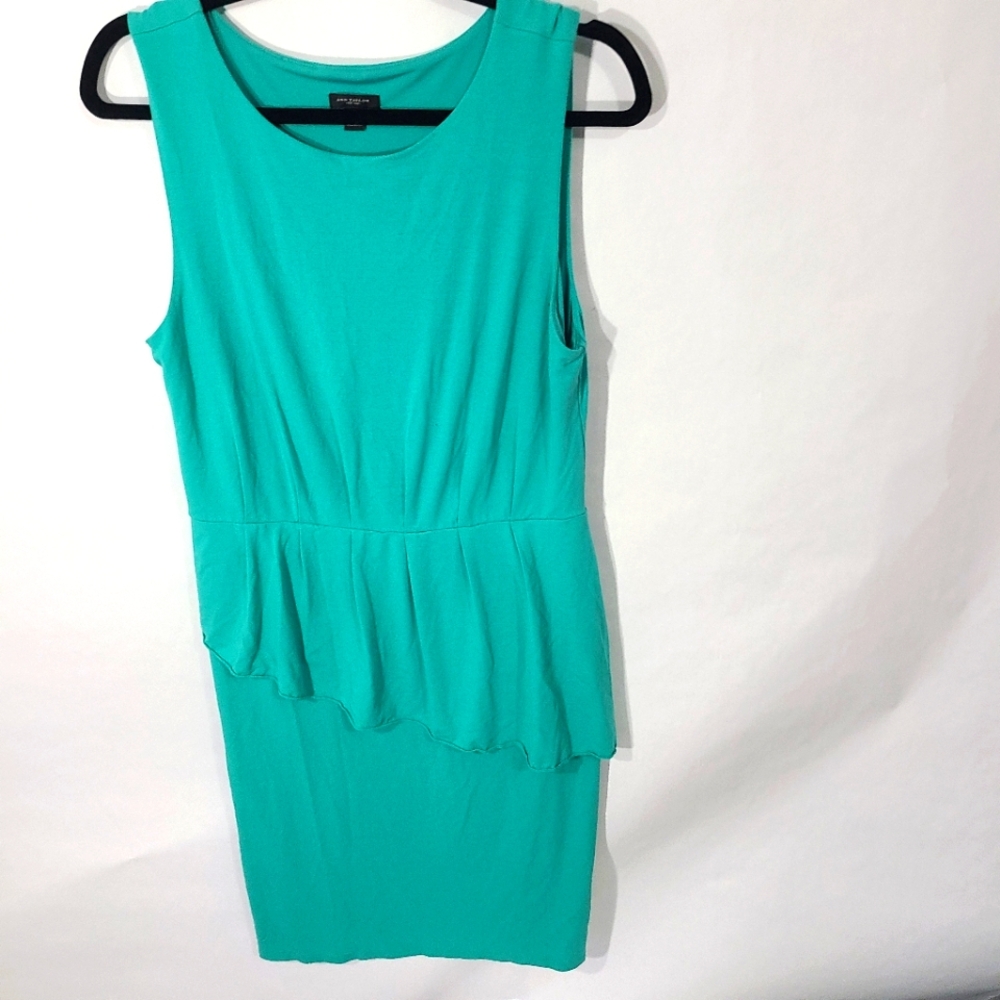 Ann Taylor Women's Size 8 Green Dress‎ Sleeveless Peplum Office Career Comfycore